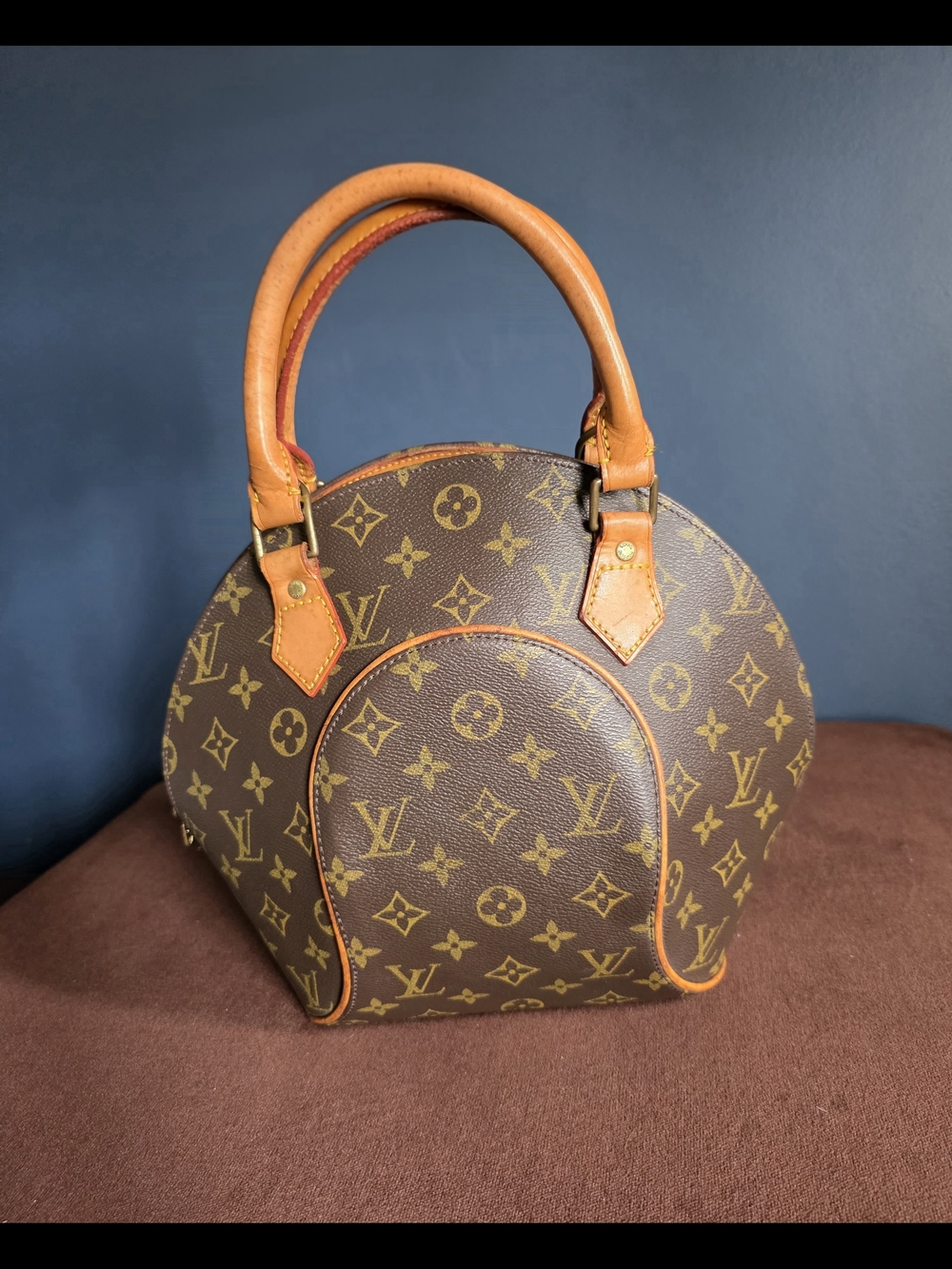 Vintage L V Ellips Pm Brown Monogram Dome Handbag